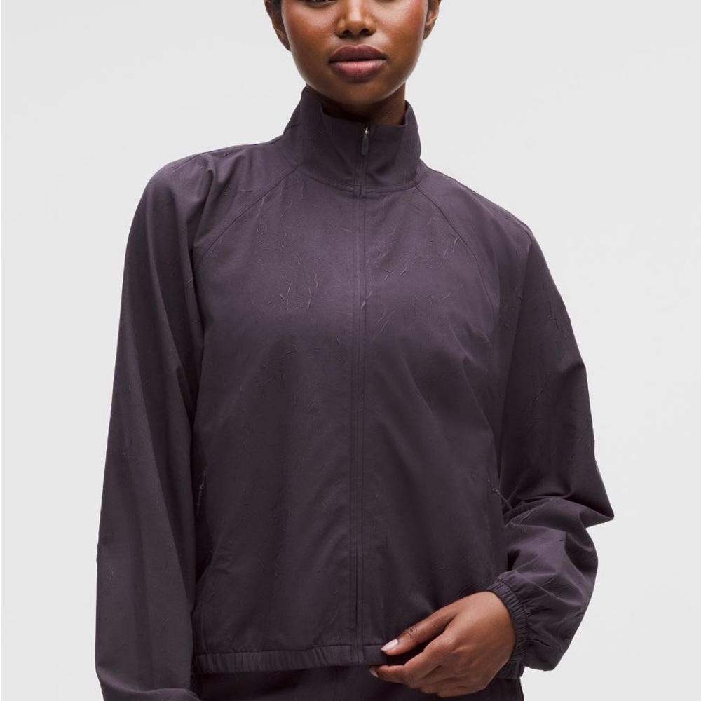 Adapted State Vented Jacket Crinkle Lululemon Athletica Dark Gray Bomber Jacket